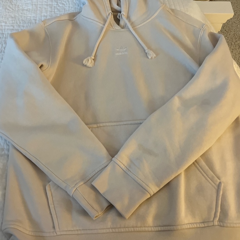 Cream adidas hoodie